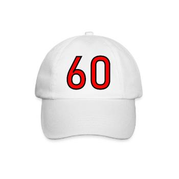 60. 60 JAHRE. 60-JÄHRIGES JUBILÄUM. 60. GEBURTSTAG. - Baseballkappe - Weiß/Weiß - Vorne