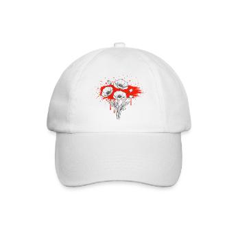 Poppies Red Black Vintage Design - Baseball Cap - white/white - Front