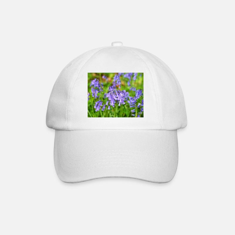 Bluebell - Violet Spring Bloom - Baseball Cap - white/white
