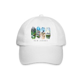 New Jersey Travel Design – Garden State & Jersey S - Baseball Cap - white/white - Front