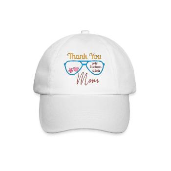 Danke Mama  - Baseballkappe - Weiß/Weiß - Vorne