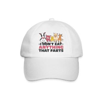 Vegan Humor Fun - Baseball Cap - white/white - Front