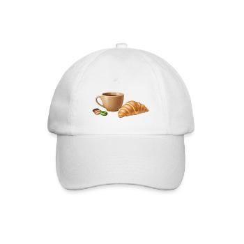 Kaffee Croissant Moment - Baseballkappe - Weiß/Weiß - Vorne