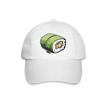 Smaragdgrüne Sushi-Rolle - Baseballkappe - Weiß/Weiß - Vorne