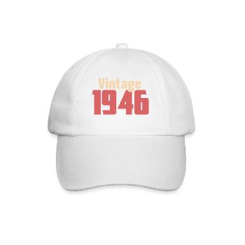 Art Deco 80 Jahre Achtzigjähriges Geschenk Retro 1946 - Baseballkappe - Weiß/Weiß - Vorne