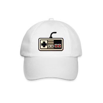 Retro NES controller design - Baseball Cap - white/white - Front