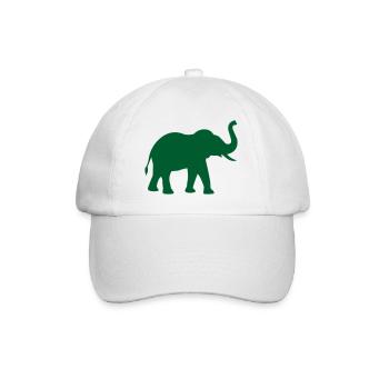 Elephant silhouette in green - Baseball Cap - white/white - Front