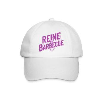 Retro Barbecue Queen Lila - Baseballkappe - Weiß/Weiß - Vorne