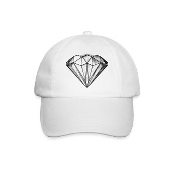 Diamant Edelstein Kristall Design - Illustration - Baseballkappe - Weiß/Weiß - Vorne