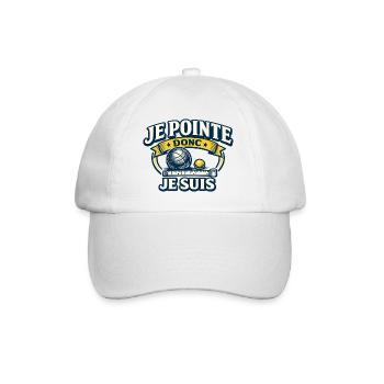 Je Pointe Donc Je Suis Pétanque - Casquette classique - blanc/blanc - Devant