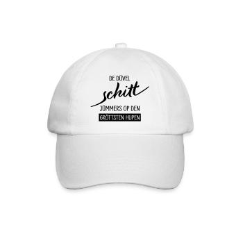 De Duevel Schitt Juempers Shirt - Baseballkappe - Weiß/Weiß - Vorne