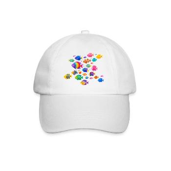 Colorful Tropical Fish Illustration - Baseball Cap - white/white - Front