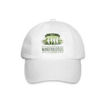 Glück ist mit Lieblingsmenschen zu wandern - Baseballkappe - Weiß/Weiß - Vorne