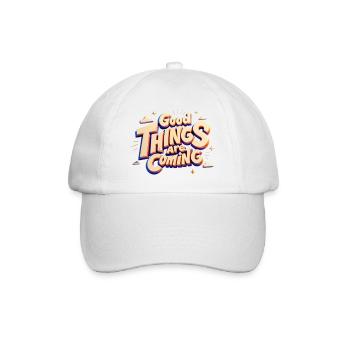 Good Things Are Coming — 3D Pop Typography - Baseball Cap - white/white - Front