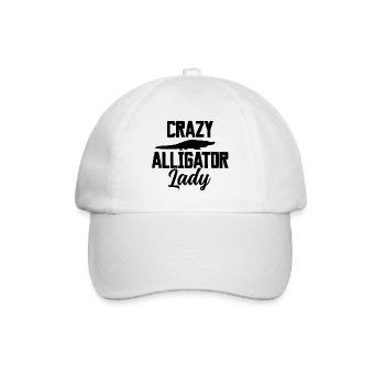 Crazy Alligator Lady – Funny Reptile Design - Baseball Cap - white/white - Front