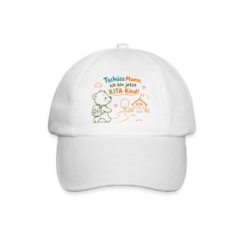 KitaKind Abschied von Mama - Baseballkappe - Weiß/Weiß - Vorne