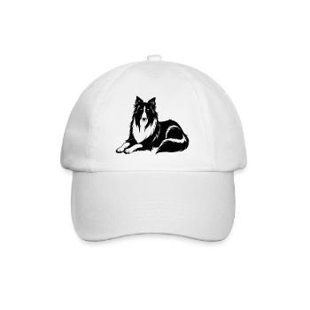 Collie-Hundelegen - Baseballkappe - Weiß/Weiß - Vorne