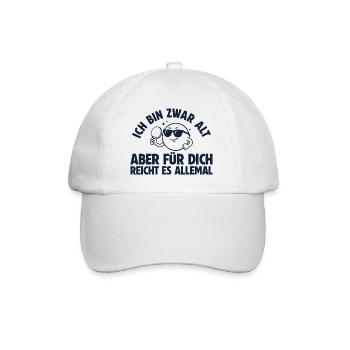 Tischtennis Bin zwar alt Retro Tischtennisspieler - Baseballkappe - Weiß/Weiß - Vorne