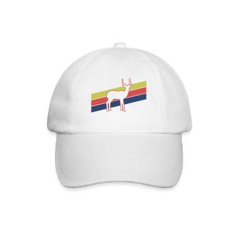 Antilope Retro Streifen – Safari Wildtier - Baseballkappe - Weiß/Weiß - Vorne