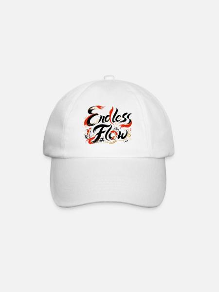 Endless Flow | Japanische Zen Kunst - Baseballkappe - Weiß/Weiß