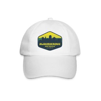 Albuquerque New Mexico Skyline Badge - Baseball Cap - white/white - Front