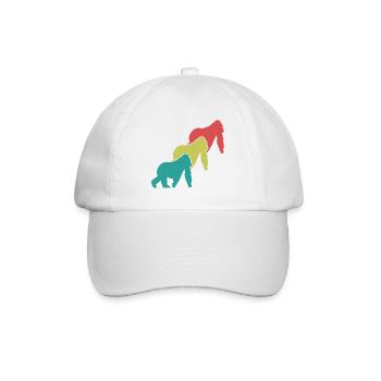 Three Monkeys Silhouettes Retro - Baseball Cap - white/white - Front