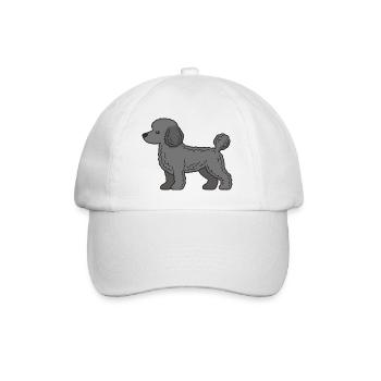 Poodle Silhouette Grey - Baseball Cap - white/white - Front