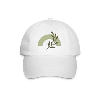 Olive bow and minimalist branch - Baseball Cap - white/white - Front