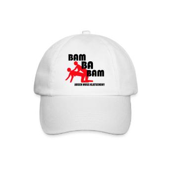 Arsch muss klatschen Bam ba Bam - Baseballkappe - Weiß/Weiß - Vorne