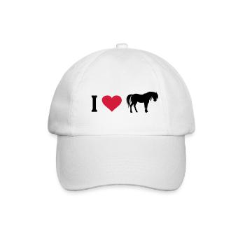 J'aime les chevaux coeur cheval cheval amant cavalier - Casquette classique - blanc/blanc - Devant
