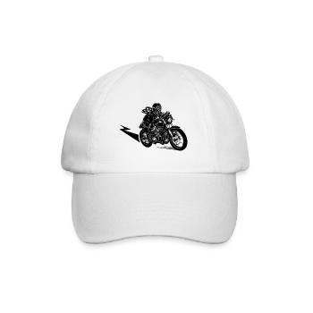 Motorbike rider - Baseball Cap - white/white - Front