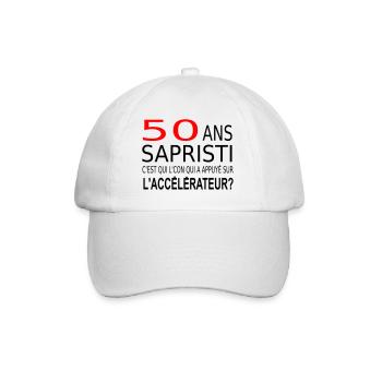 Sapristi j'ai 50 ans - Casquette classique - blanc/blanc - Devant