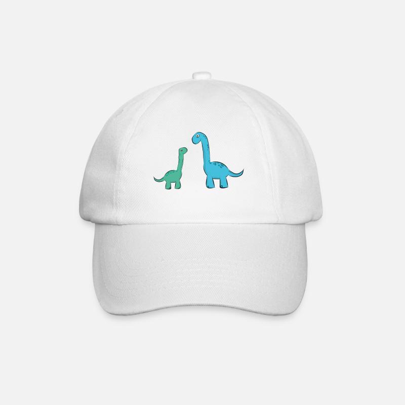 sweet long-necked dinosaur dinosaur - Baseball Cap - white/white