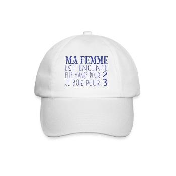 Cadeau homme femme enceinte - Casquette classique - blanc/blanc - Devant