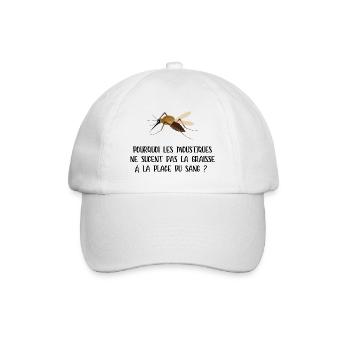 pourquoi les moustiques ne sucent pas la graisse - Casquette classique - blanc/blanc - Devant