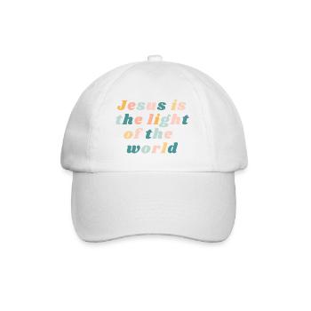 Jésus est la lumière du monde chrétien coloré - Casquette classique - blanc/blanc - Devant