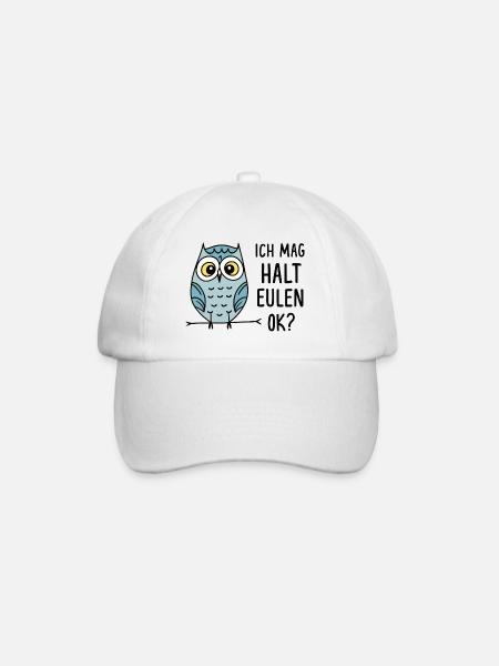 Ich Mag Halt Eulen Eule Eulenliebhaber Kauz - Baseballkappe - Weiß/Weiß