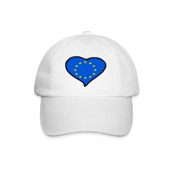 Europe heart flag - Baseball Cap - white/white - Front