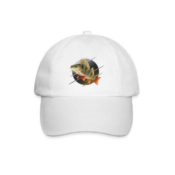 Perch fishing - Baseball Cap - white/white - Front