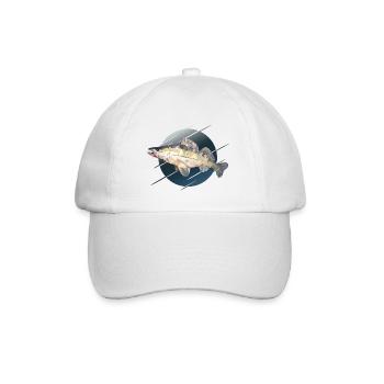 Walleye fishing fishing - Baseball Cap - white/white - Front