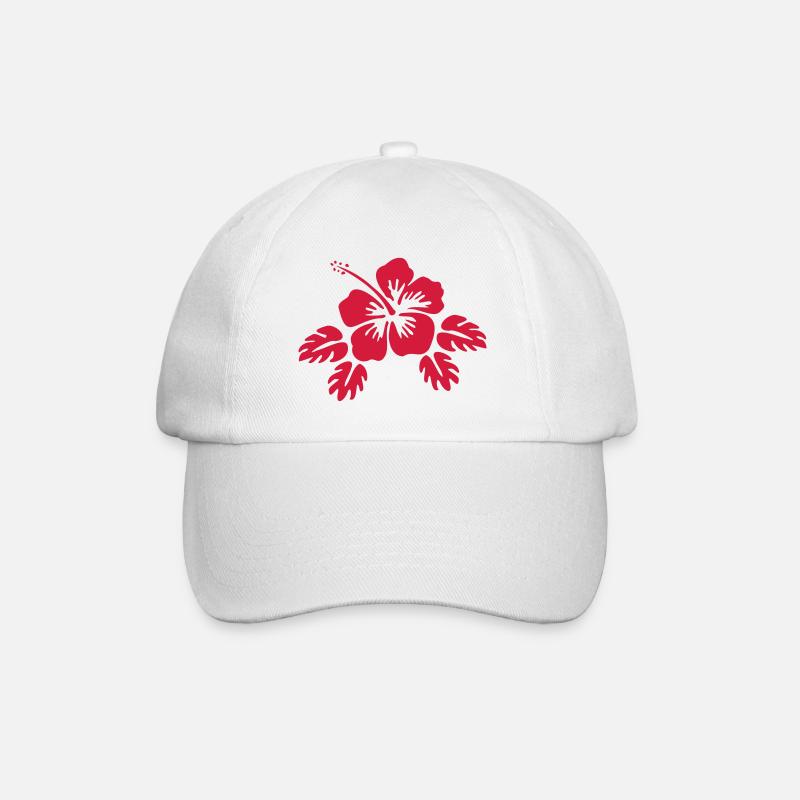 Fleur d'hibiscus fleur de fleur Aloha - fleur d'hibiscus - Casquette classique - blanc/blanc