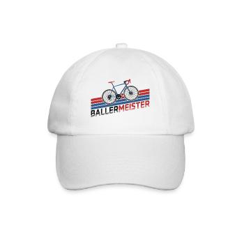 BALLERMEISTER FAHRRAD RADFAHRER SPRUCH RENNRAD - Baseballkappe - Weiß/Weiß - Vorne