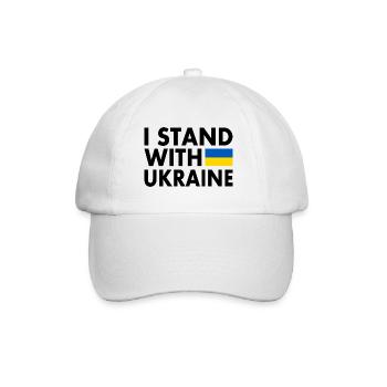 I stand with ukraine - Baseball Cap - white/white - Front
