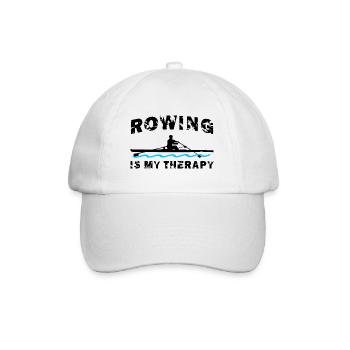 Rowing is my therapy, rowing, rowing - Baseball Cap - white/white - Front