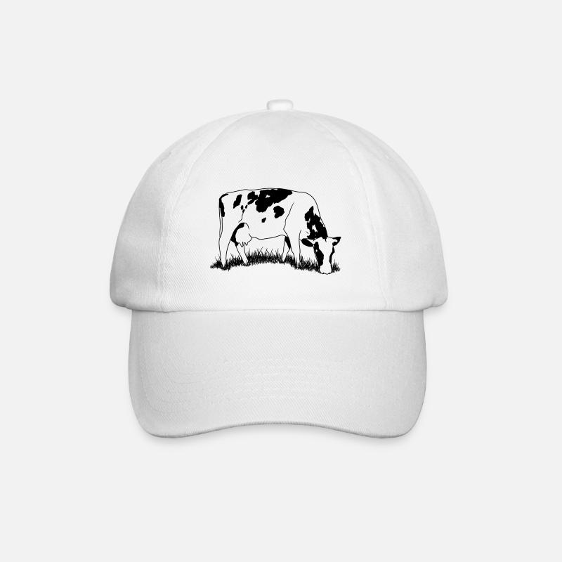 Kuh - Baseballkappe - Weiß/Weiß