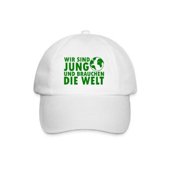 Wir sind jung und brauchen die welt - Baseballkappe - Weiß/Weiß - Vorne