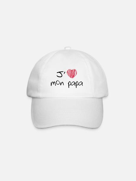 J'aime mon papa - Casquette classique - blanc/blanc