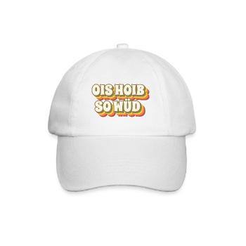 Retro Wienerisch Ois Hoib So Wüd Dialekt Spruch - Baseballkappe - Weiß/Weiß - Vorne