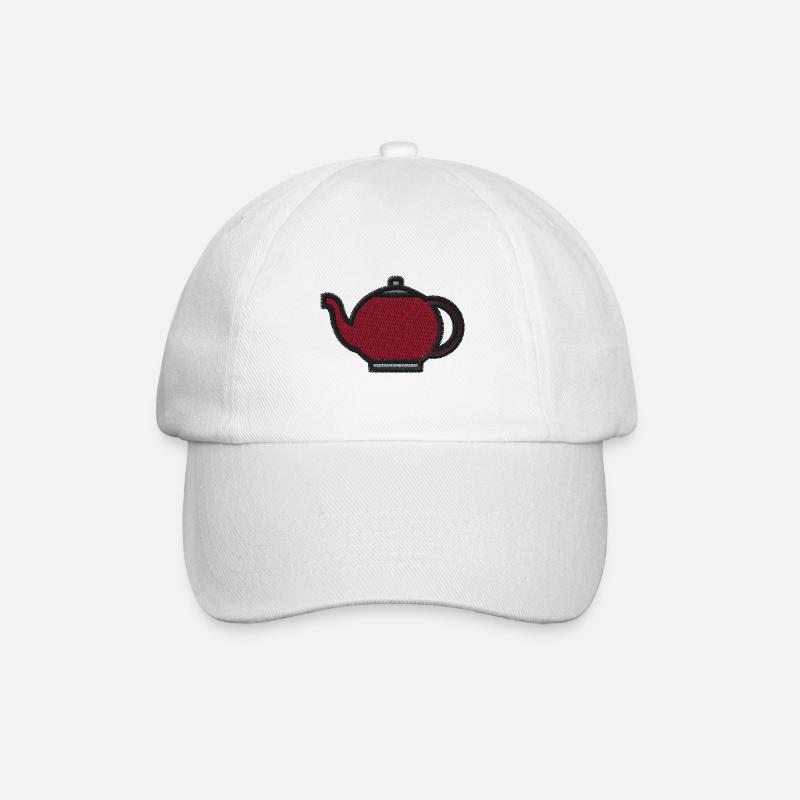 Tea kettle embroidered - Baseball Cap - white/white