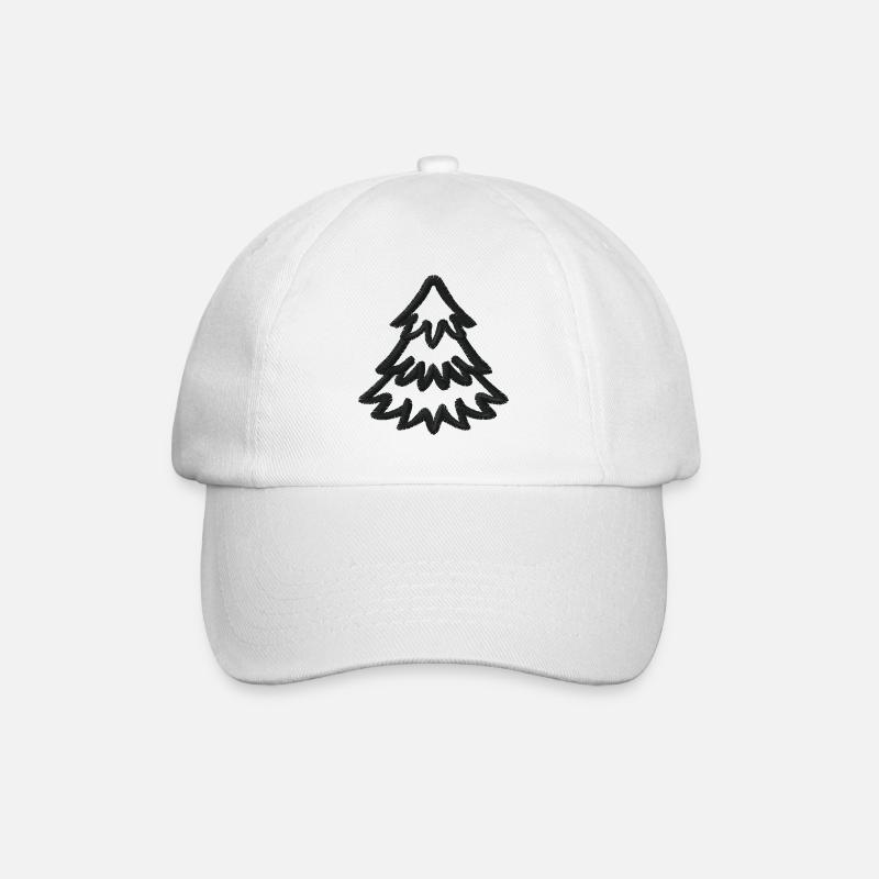 Weihnachtsbaum bestickt - Baseballkappe - Weiß/Weiß